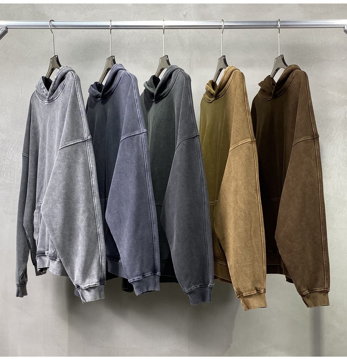 Thick French Terry 420Gsm Vintage Wash Hoodie – detail 8