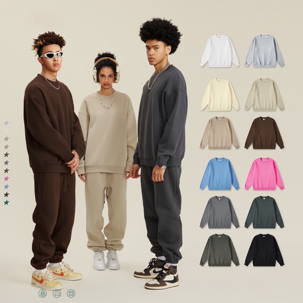 Thick Fleece 345Gsm Oversized Plain Sweatshirt