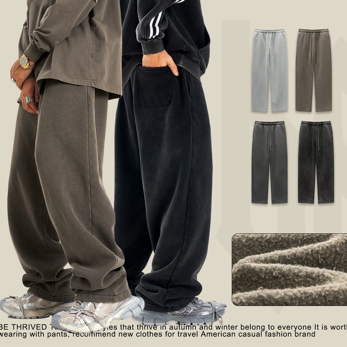 Heavyweight Fleece 332Gsm wash vintage Sweatpants
