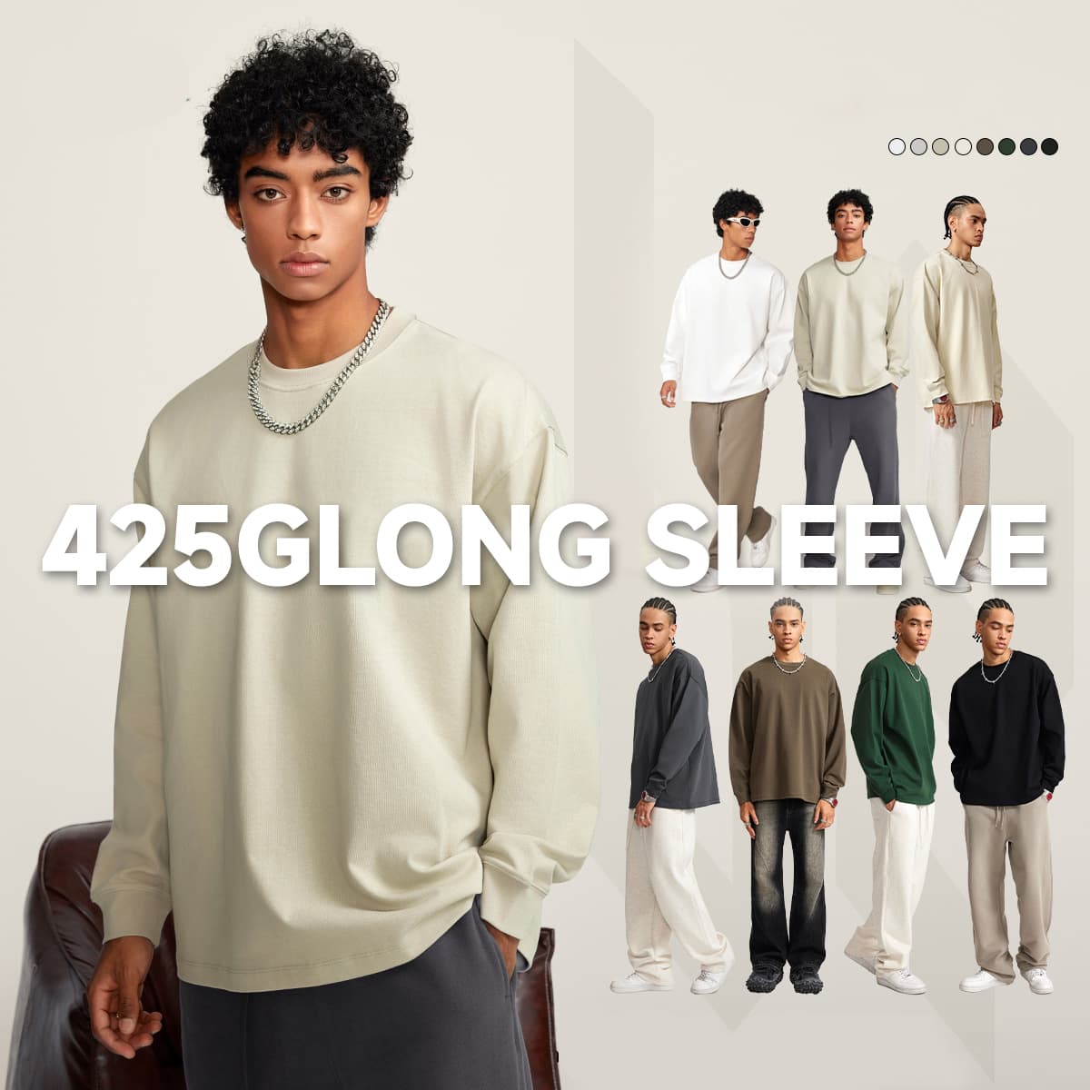 Heavy Weight Cotton 425Gsm Long Sleeve T-Shirt