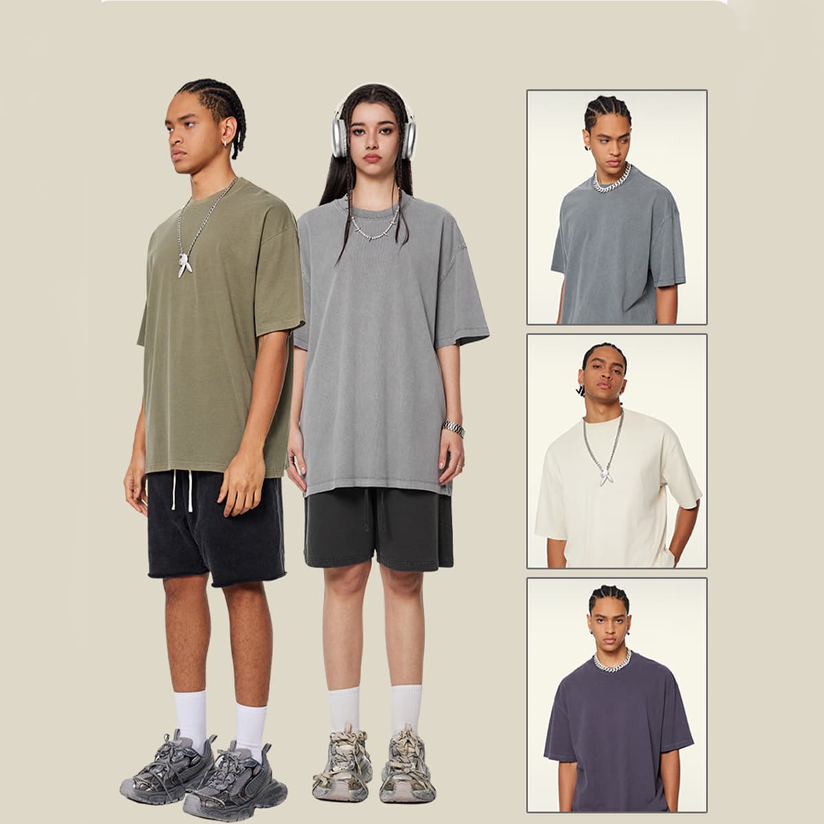 Cotton Terry 270GSM Light Wash T-Shirt thumbnail 2