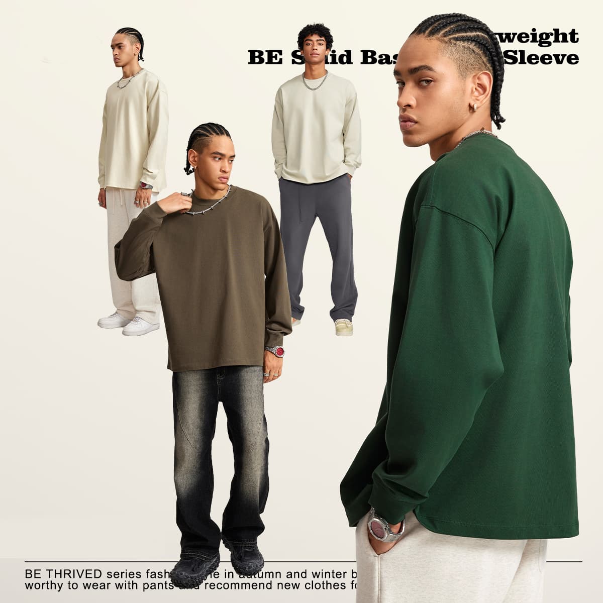 Heavy Weight Cotton 425Gsm Long Sleeve T-Shirt thumbnail 2