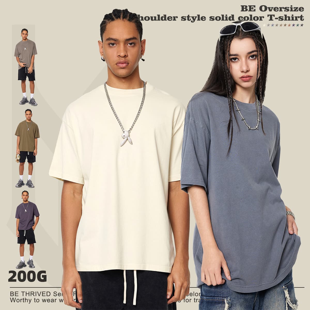 Cotton 200GSM Light Wash Oversized T-Shirt thumbnail 2