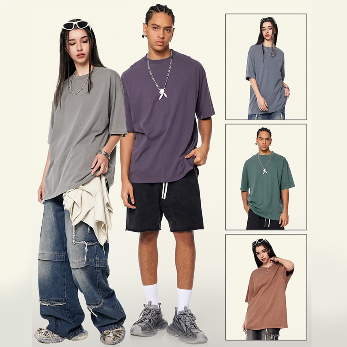 Cotton 200GSM Light Wash Oversized T-Shirt thumbnail 3