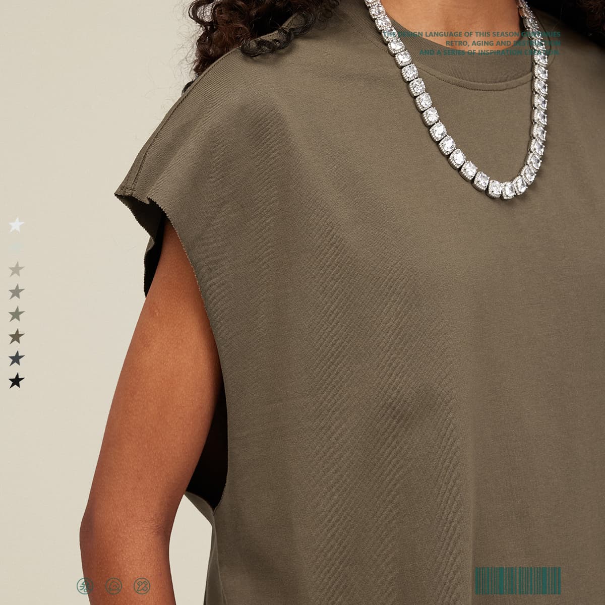 1501 Thick Cotton 305GSM Raw Edge Sleeve Vest thumbnail 4