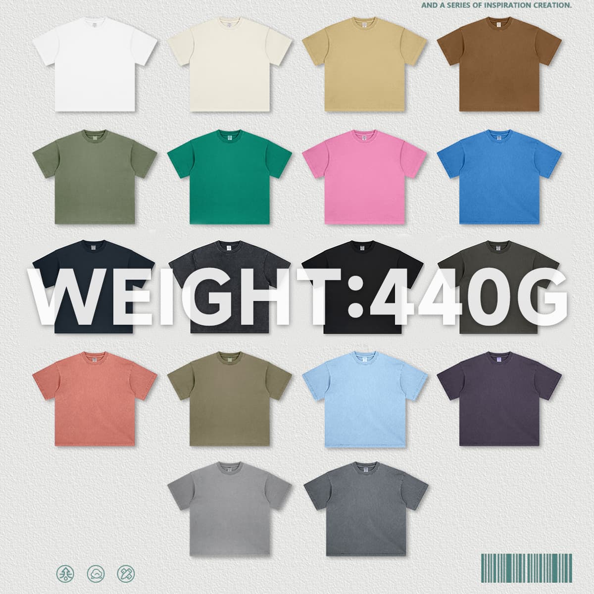 Cotton Terry 270GSM Light Wash T-Shirt thumbnail 4