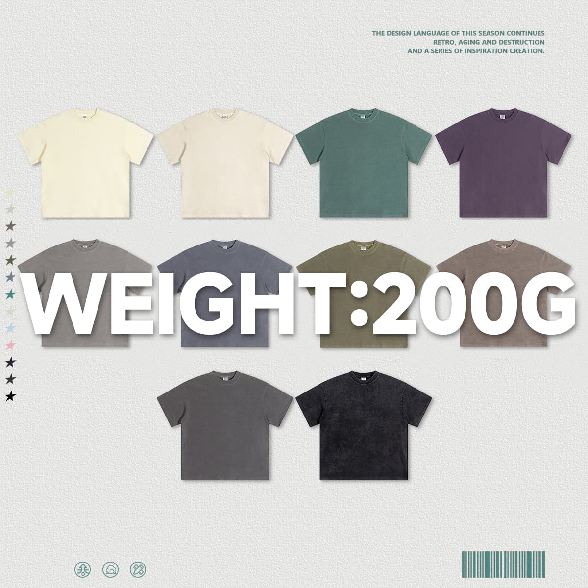 Cotton 200GSM Light Wash Oversized T-Shirt thumbnail 5