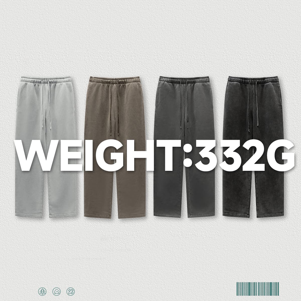 Heavyweight Fleece 332Gsm wash vintage Sweatpants thumbnail 5