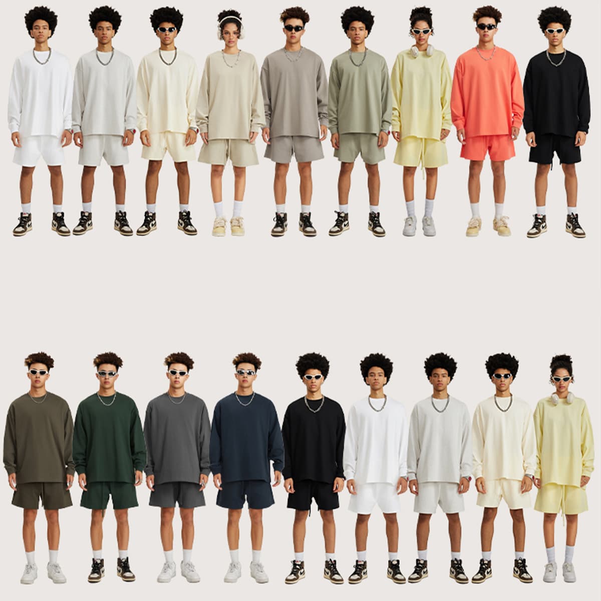 Cotton Long Sleeve 305Gsm solid Oversized T-shirt thumbnail 4