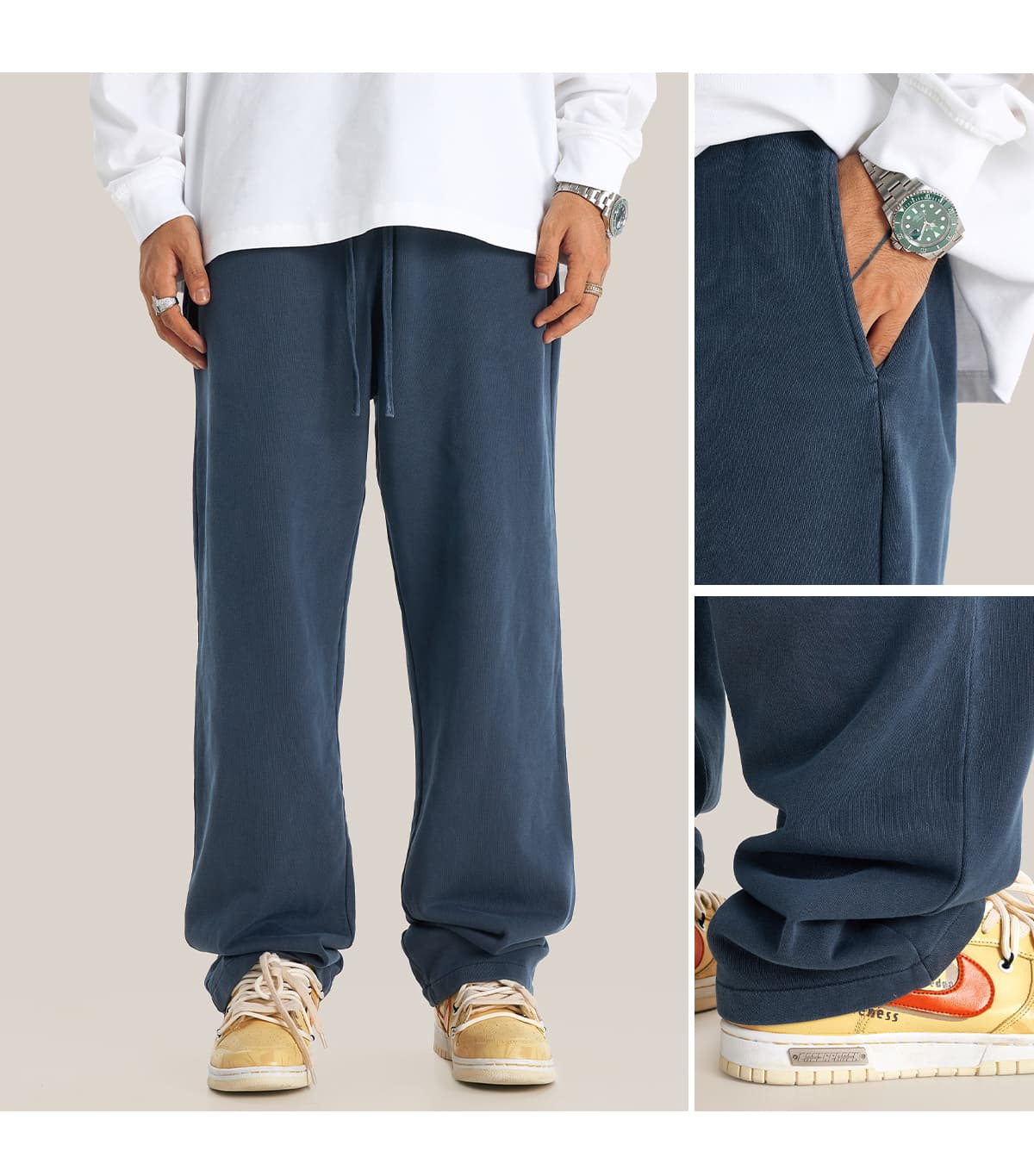 Cotton Terry 380Gsm Vintage Washed Straight Leg Sweatpants – detail 12