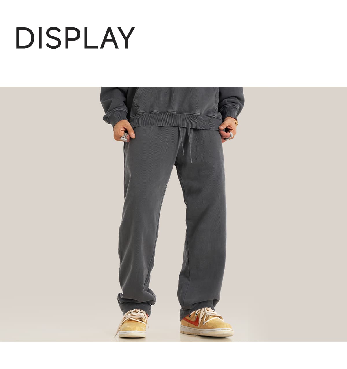Cotton Terry 380Gsm Vintage Washed Straight Leg Sweatpants – detail 8