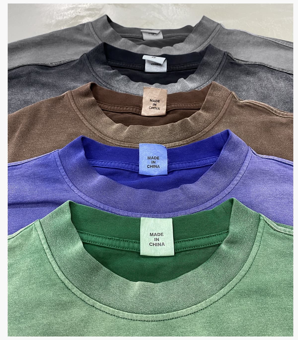 Cotton 260Gsm Long Sleeve Gradual Wash Shirts – detail 11