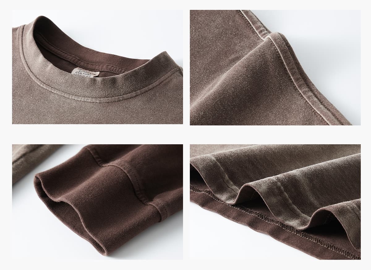 Cotton 260Gsm Long Sleeve Gradual Wash Shirts – detail 6