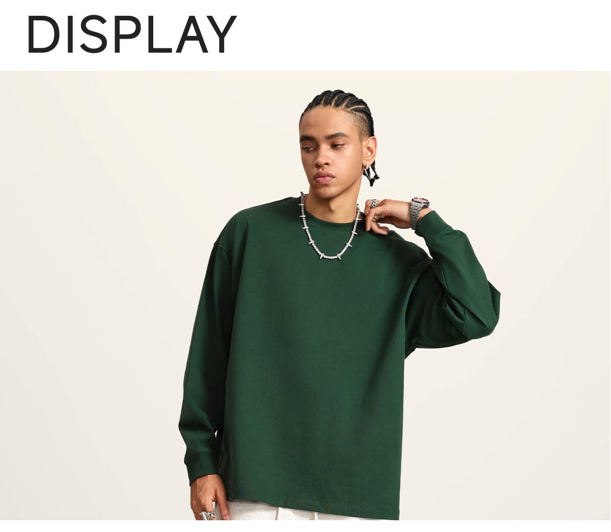 Heavy Weight Cotton 425Gsm Long Sleeve T-Shirt – detail 8
