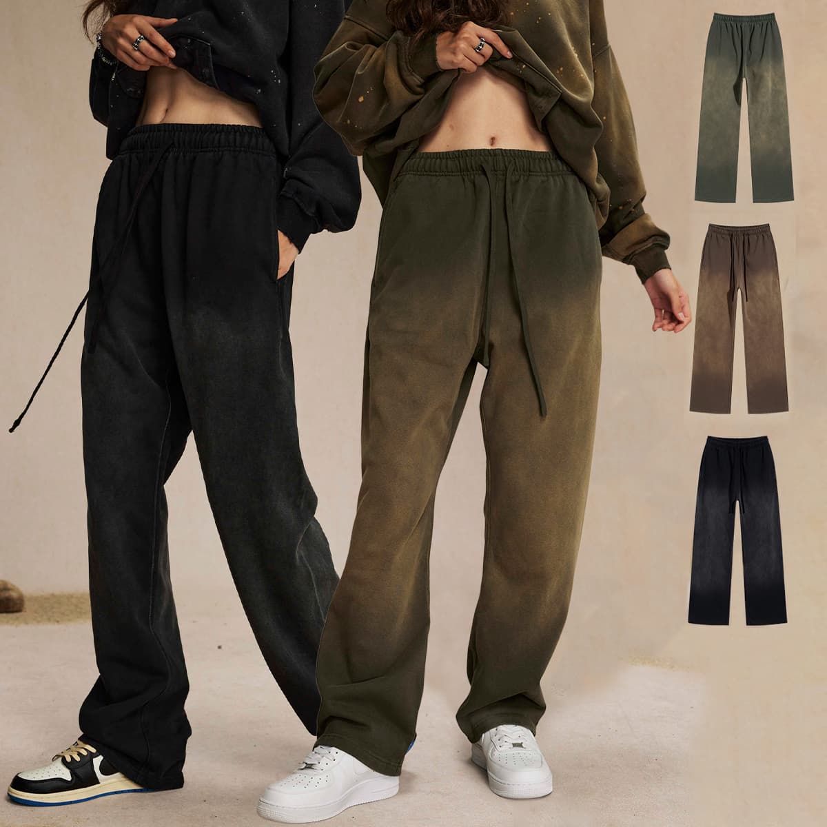 Terry 450Gsm Vintage Dyed Straight Leg Sweatpants