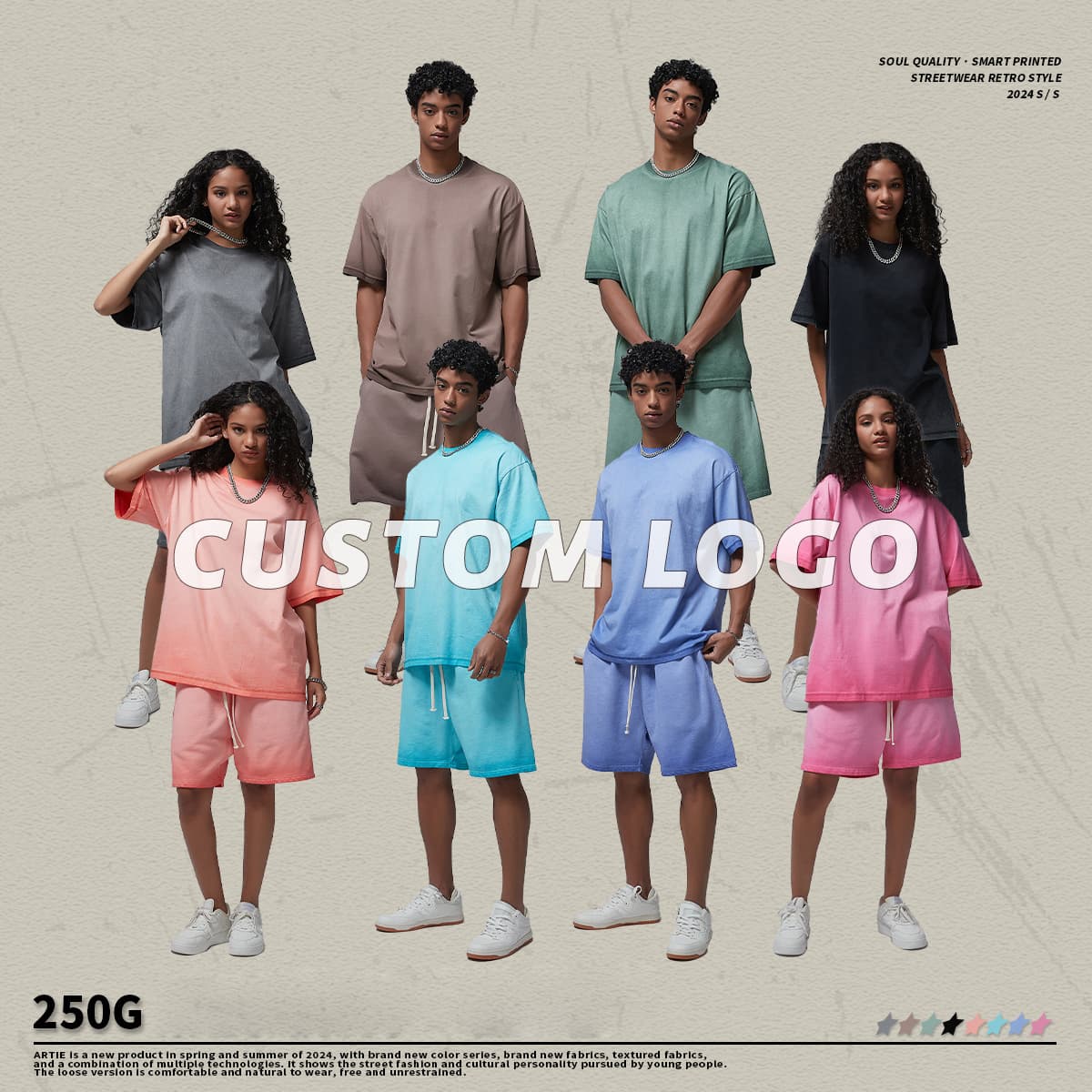 Cotton 250GSM Oversized Vintage Dyed T-Shirt