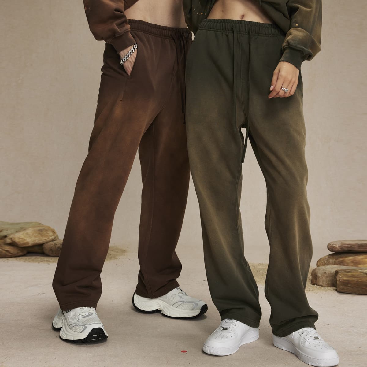 Terry 450Gsm Vintage Dyed Straight Leg Sweatpants thumbnail 2