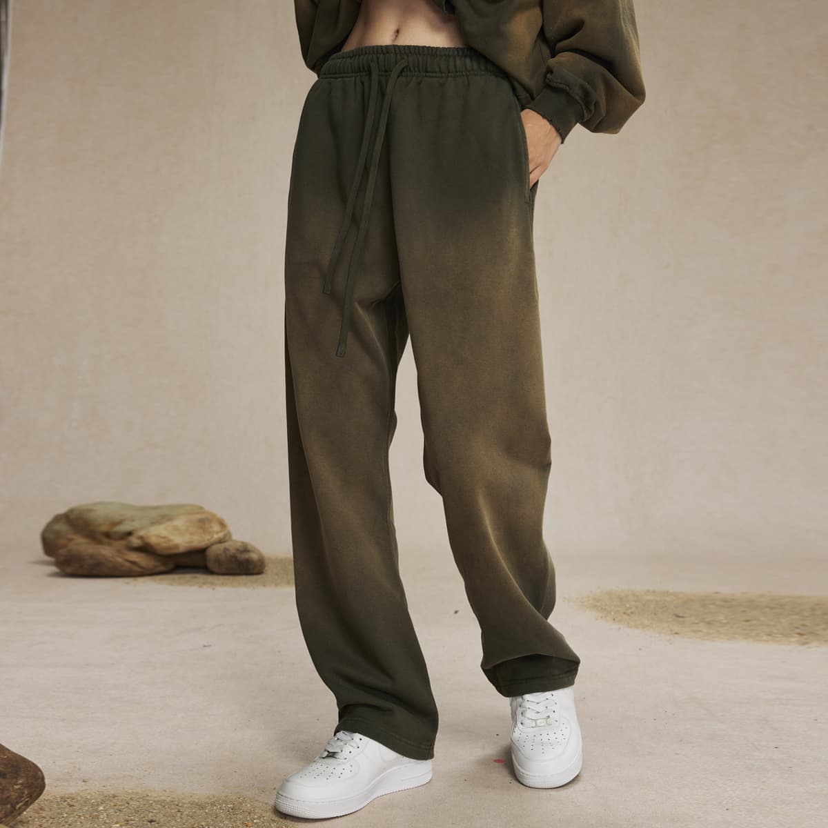 Terry 450Gsm Vintage Dyed Straight Leg Sweatpants thumbnail 3