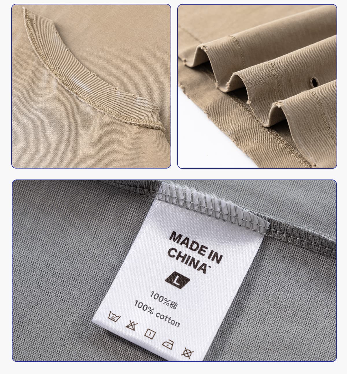 Cotton 285GSM Acid Spray Distressed Wash Vest – detail 6
