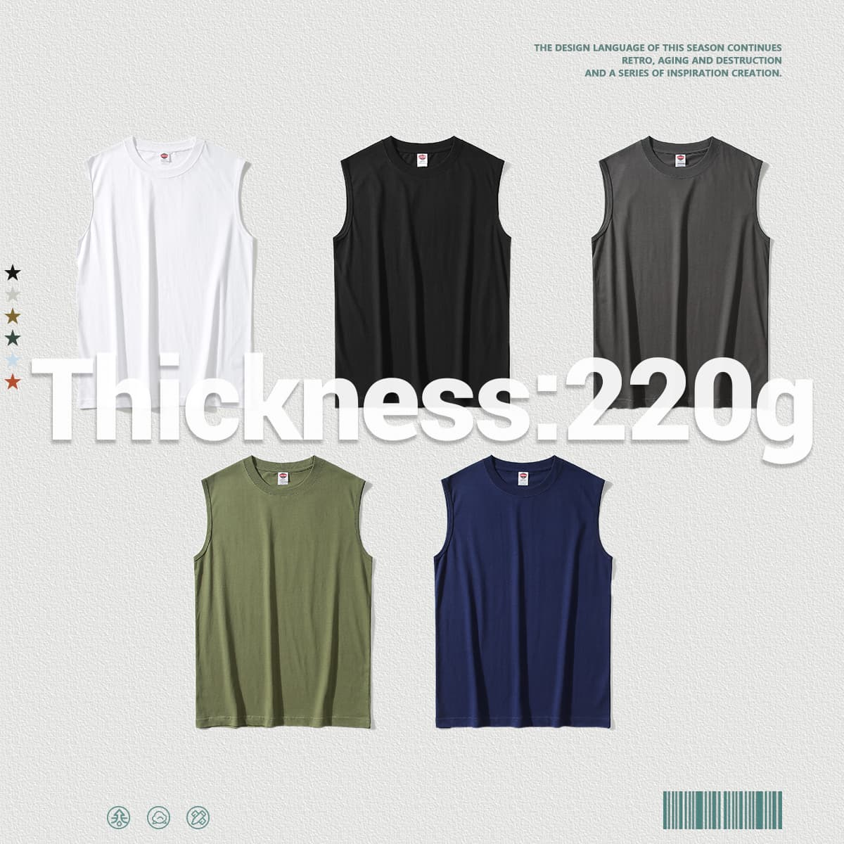 Cotton 220gsm Basic Vest For Men thumbnail 3