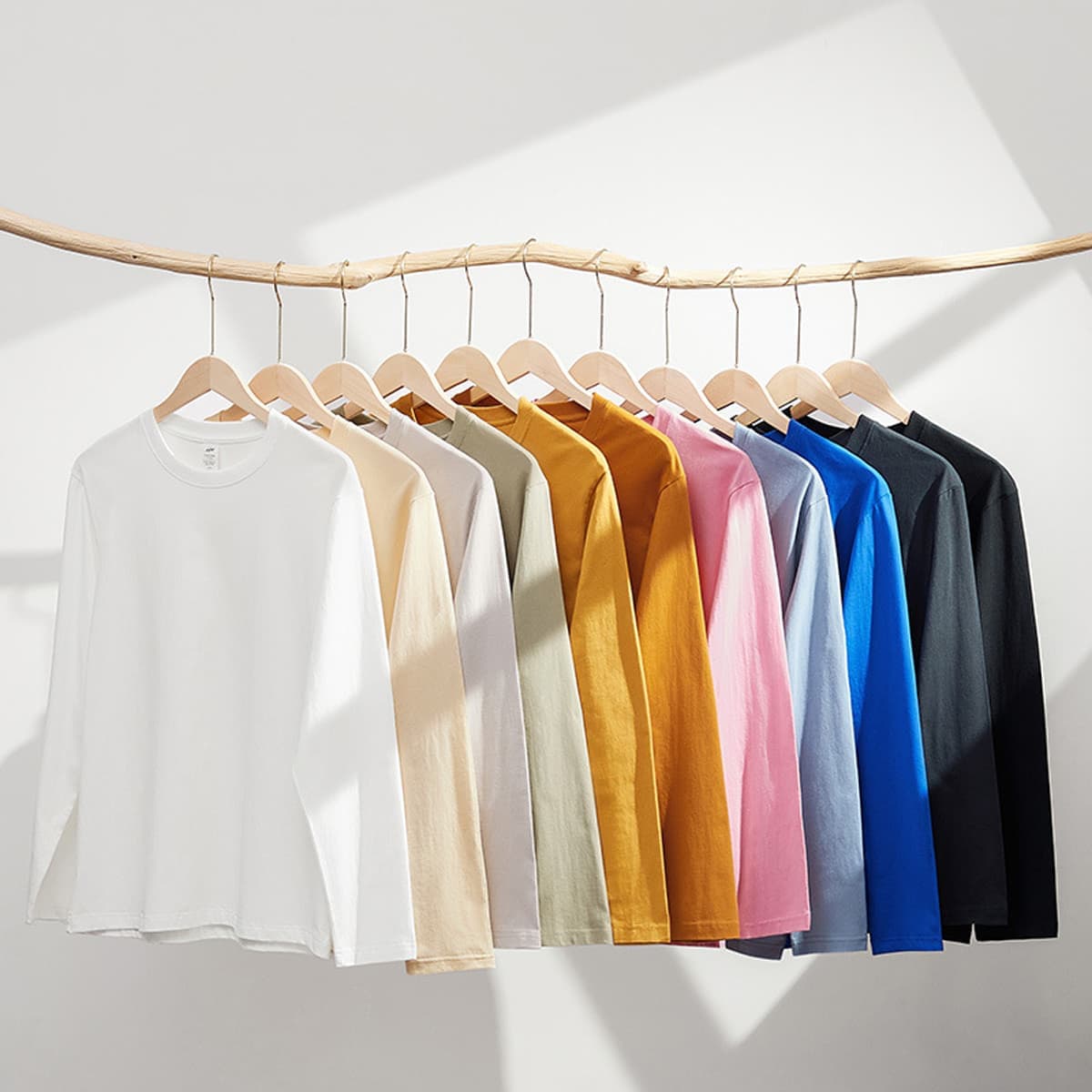 Solid 230Gsm Cotton Long Sleeve T-Shirt