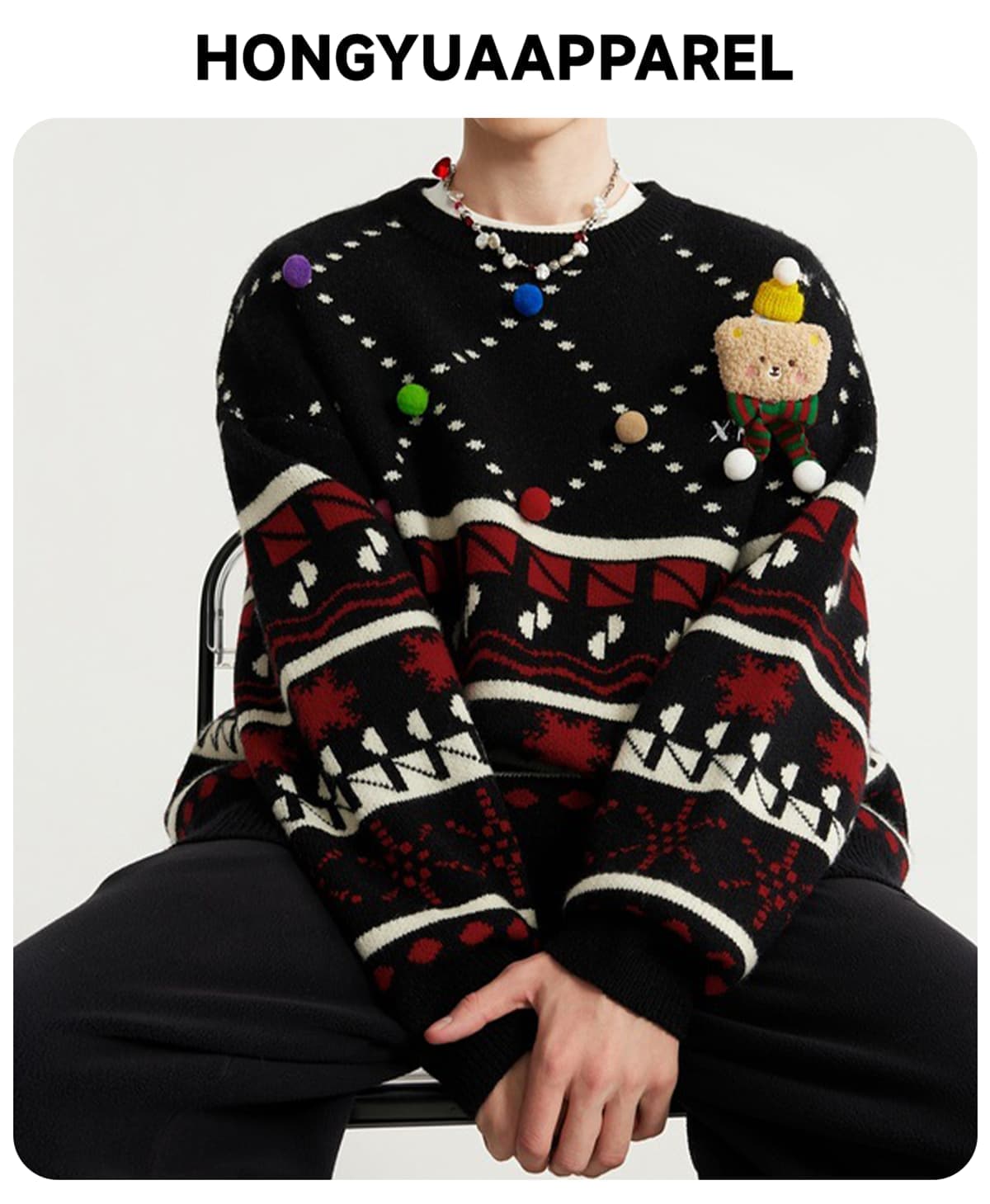 Christmas Collection Doll Pullover Sweater – detail 2