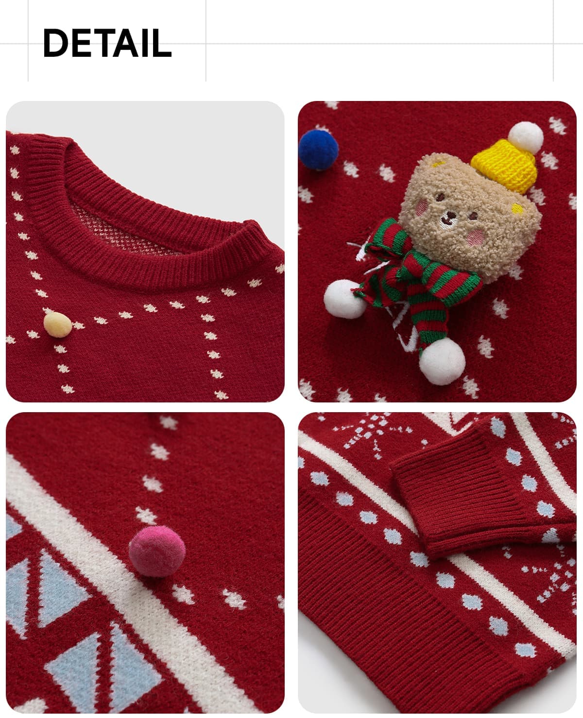 Christmas Collection Doll Pullover Sweater – detail 4