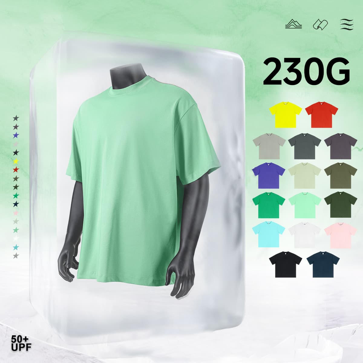 Quick Dry 230Gsm Sun Protection Cooling T-shirt