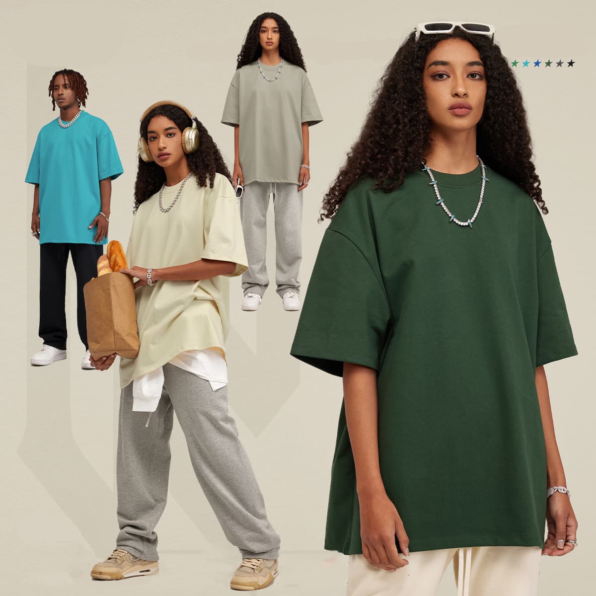 Extra Thick 425GSM Drop Shoulder Oversize T Shirt thumbnail 2
