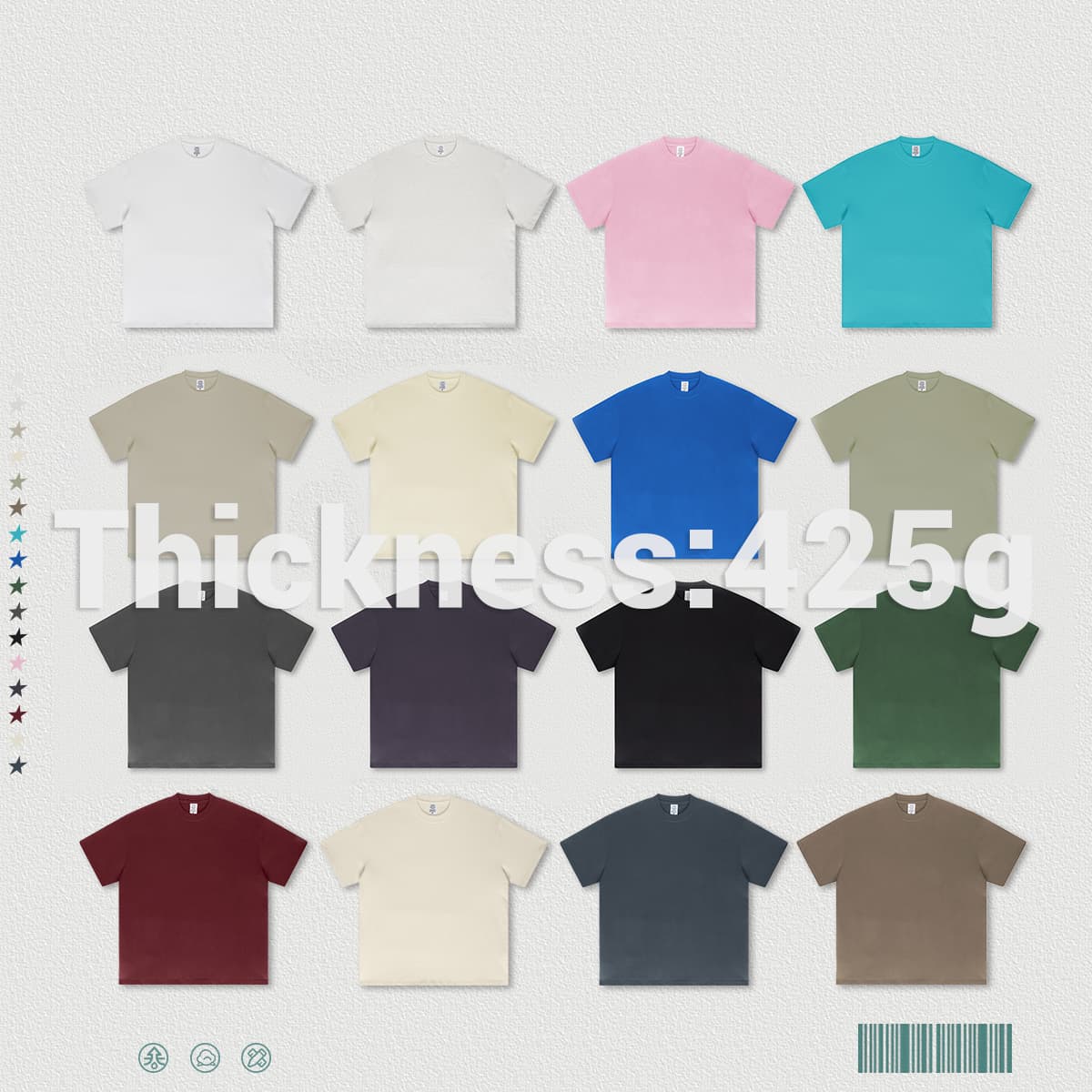 Extra Thick 425GSM Drop Shoulder Oversize T Shirt thumbnail 4