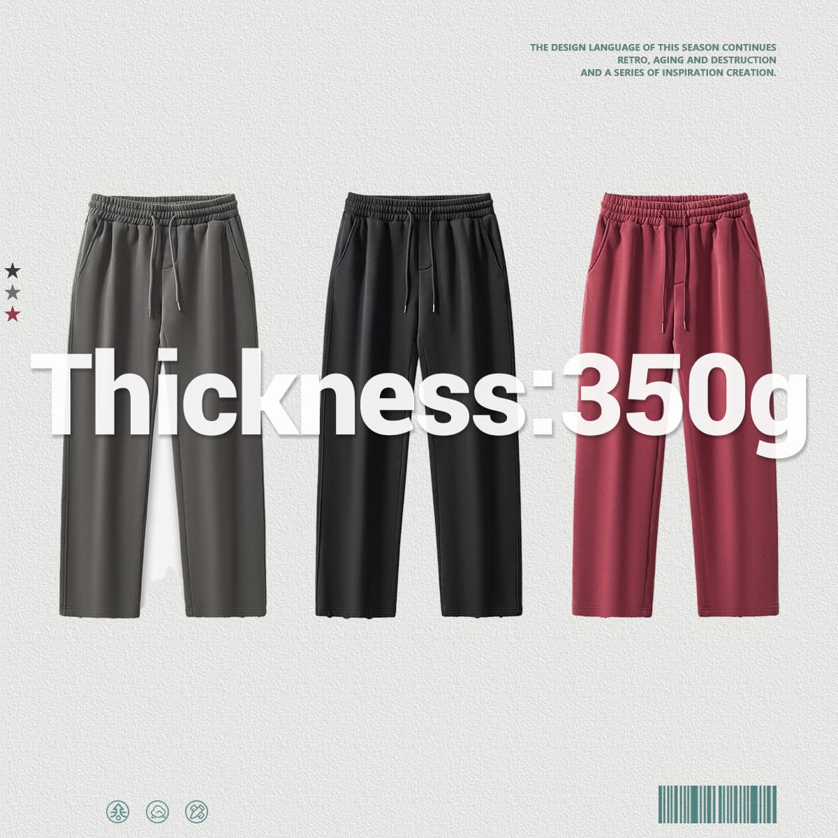 Fleece 350Gsm Distressed Acid Wash Sweatpants thumbnail 4