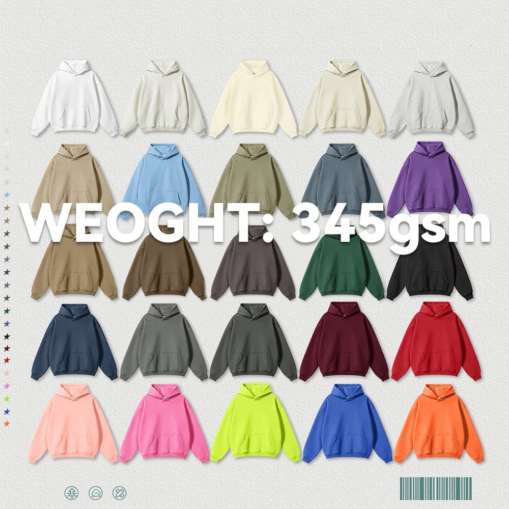 Oversized 345Gsm Fleece Basic Hoodie thumbnail 4