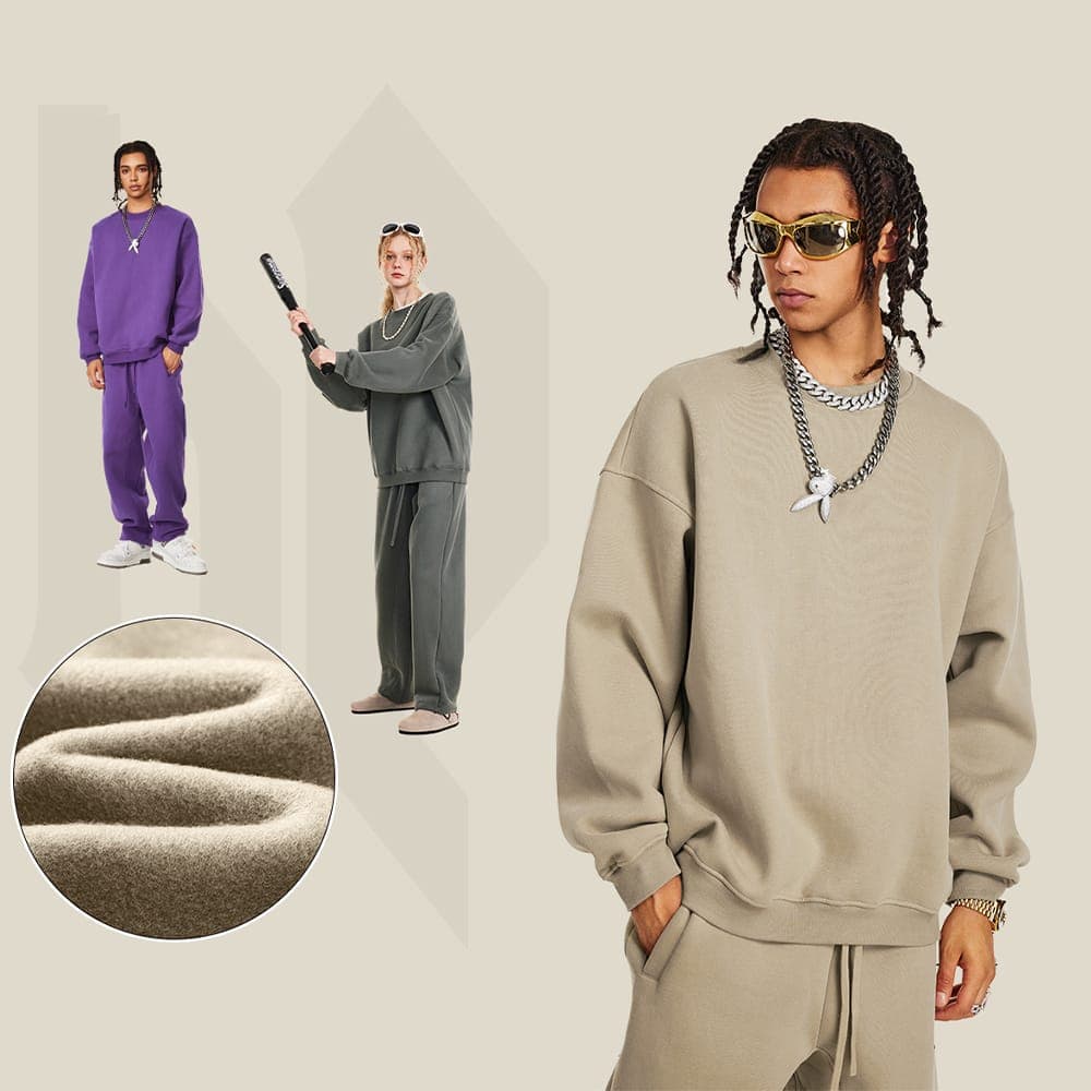 Oversized 345Gsm Fleece Basic Sweatshirt thumbnail 2