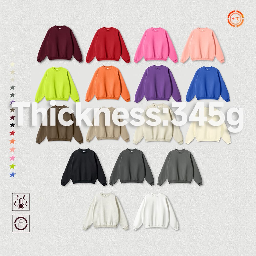 Oversized 345Gsm Fleece Basic Sweatshirt thumbnail 4