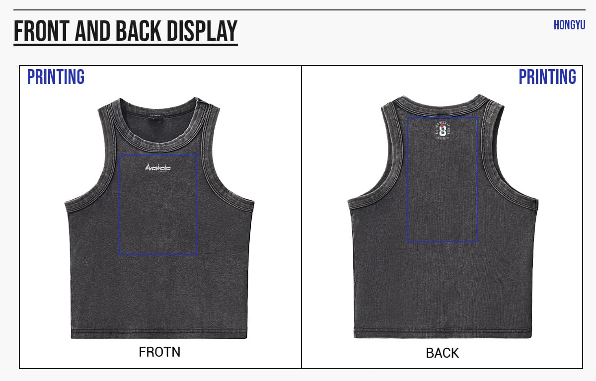 Acid Wash 320g Ribbing Y2k fit Vest for Women – detail 8