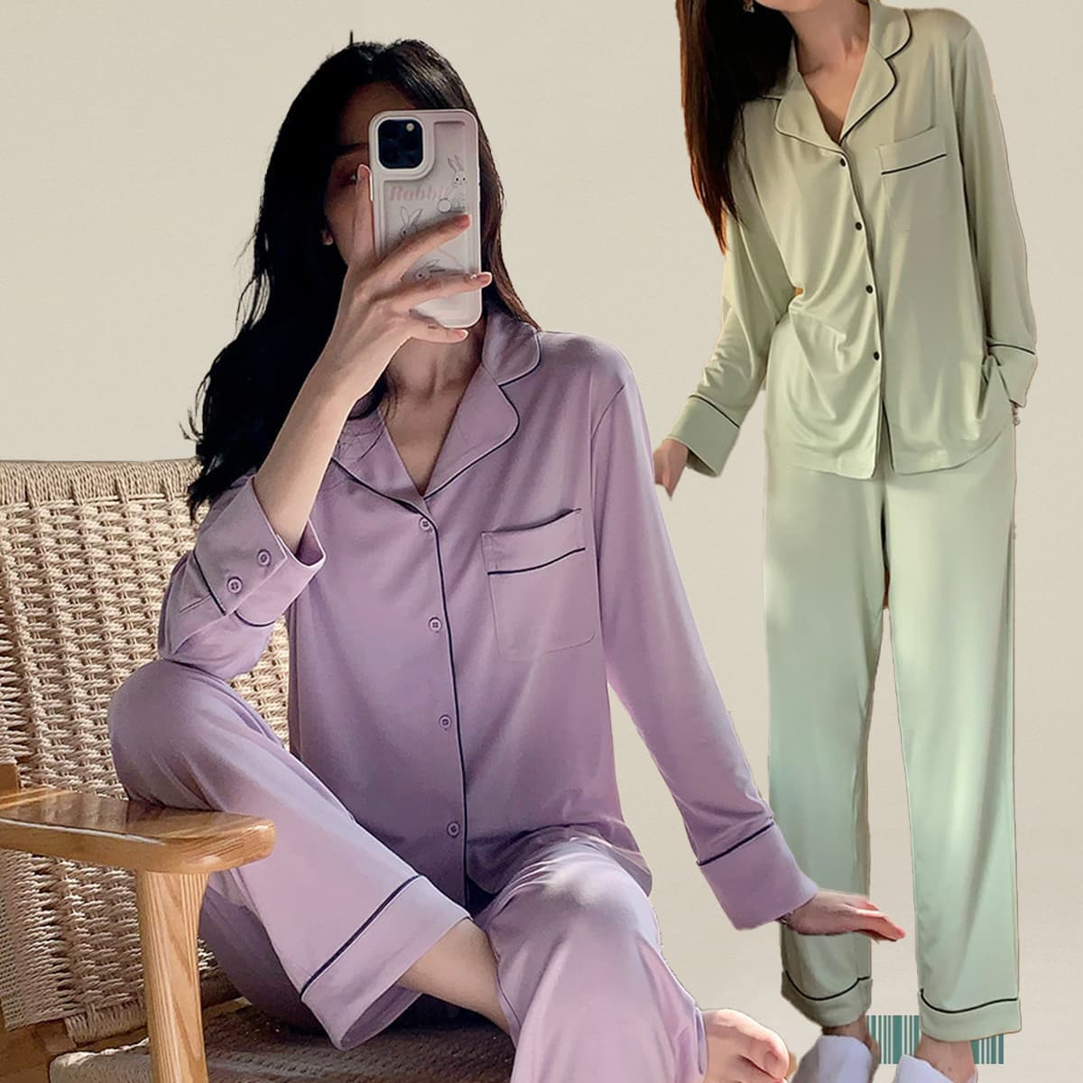 Soft Modal Long Sleeve Pajamas Set