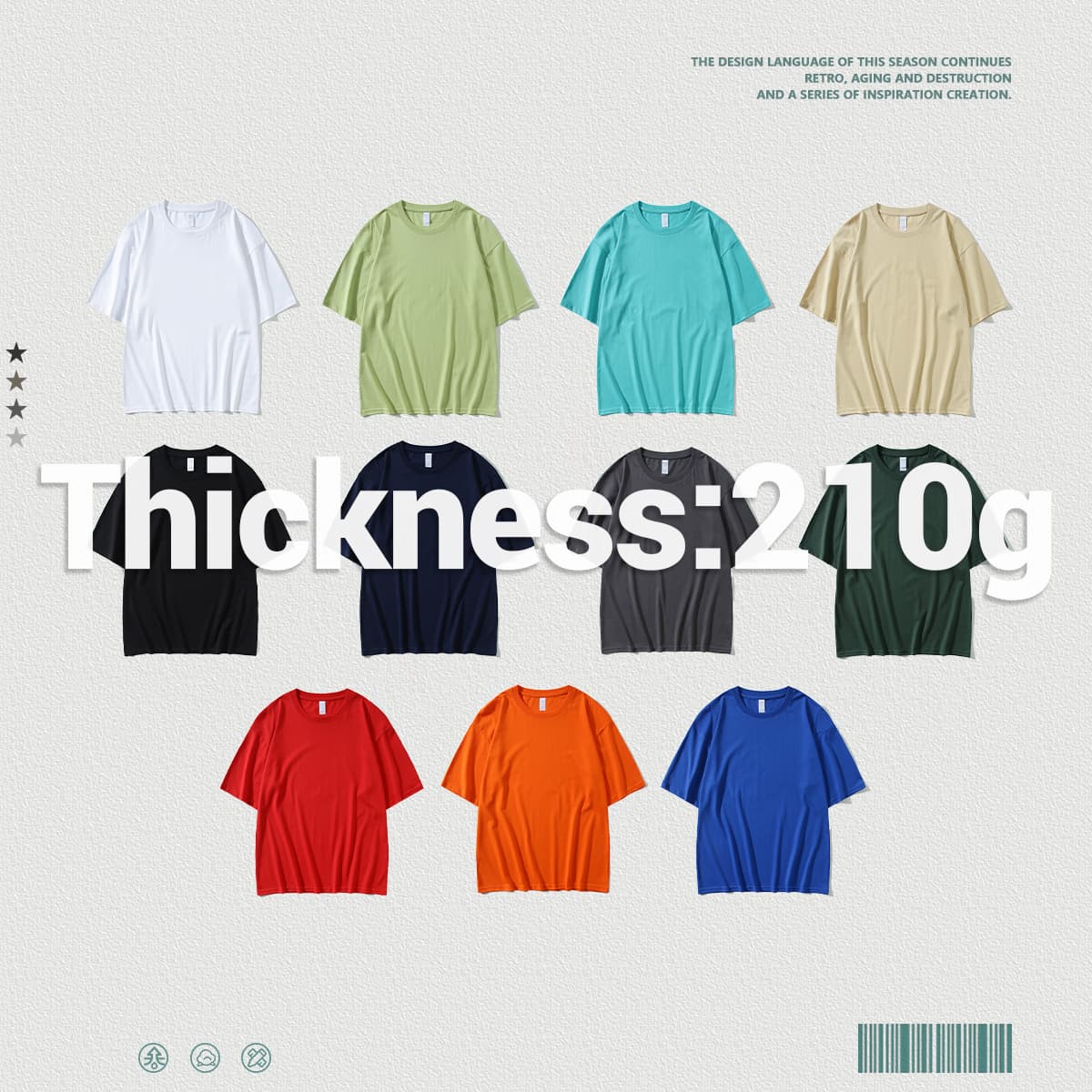Oversized 20s Cotton 210Gsm Unisex T-Shirt thumbnail 3