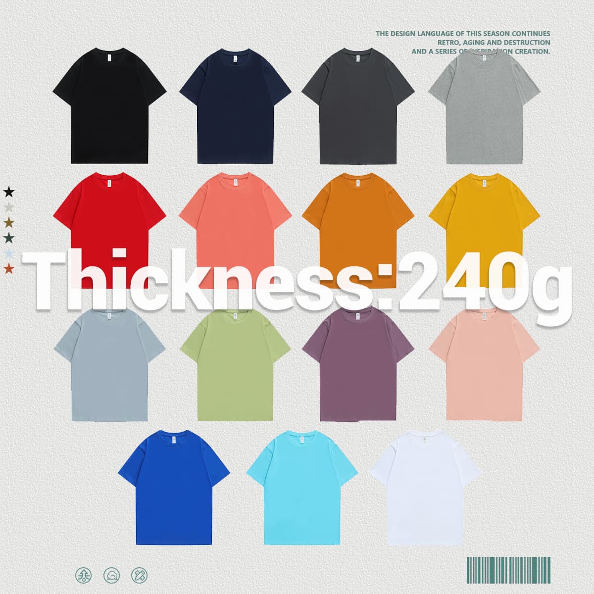 Cotton 240Gsm Basic Fit Unisex T-Shirt thumbnail 3