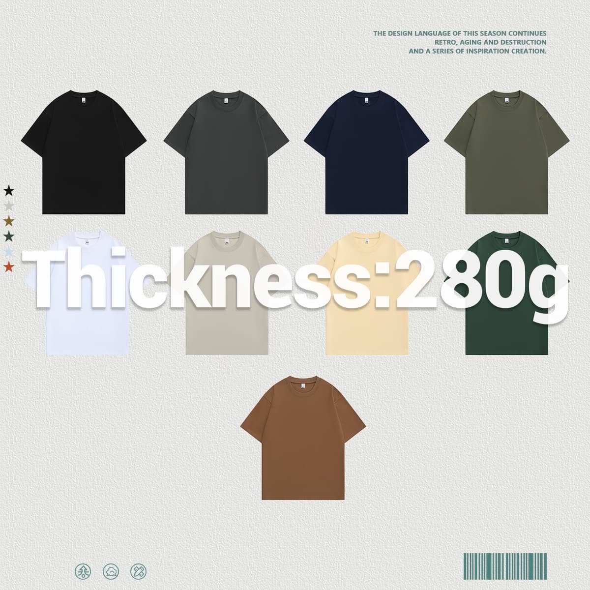 Oversize Long-Staple Cotton 280Gsm T-Shirt thumbnail 3