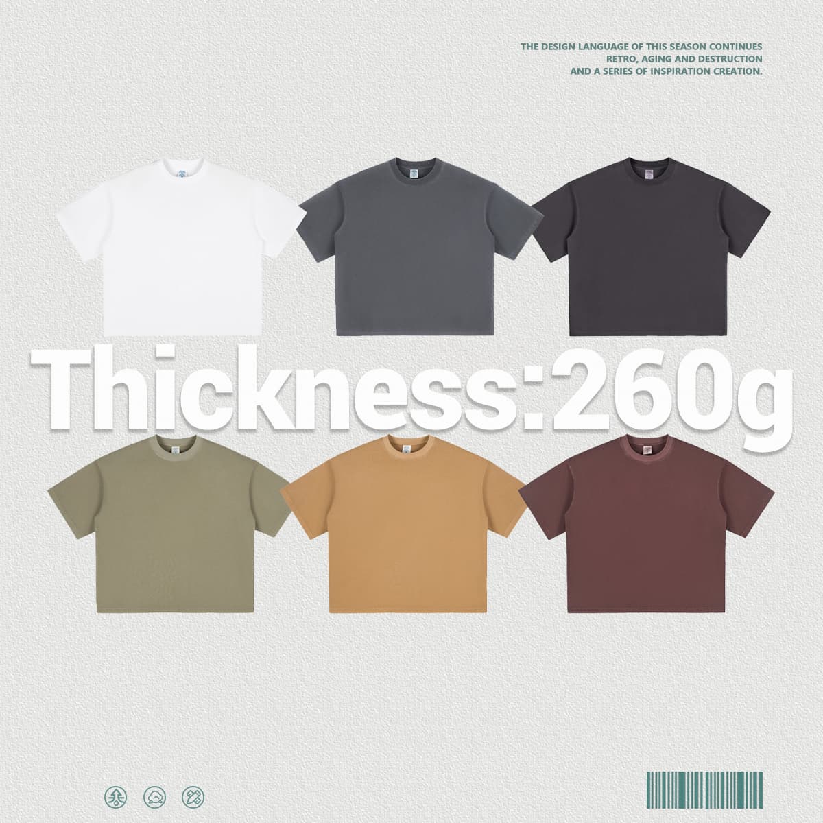 Cotton 260gsm Light Wash Oversized Boxy T-Shirt thumbnail 3