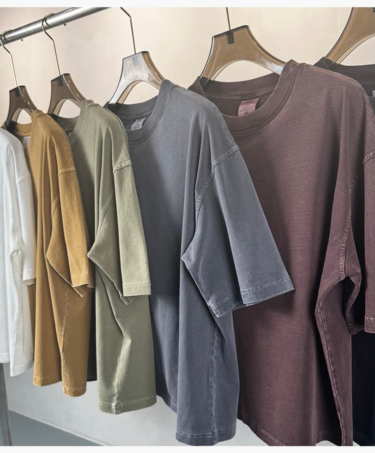 Cotton 260gsm Light Wash Oversized Boxy T-Shirt – detail 12