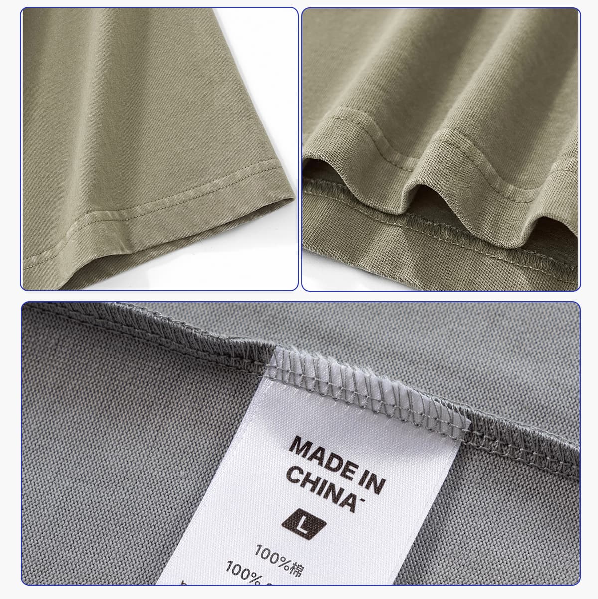 Cotton 260gsm Light Wash Oversized Boxy T-Shirt – detail 6