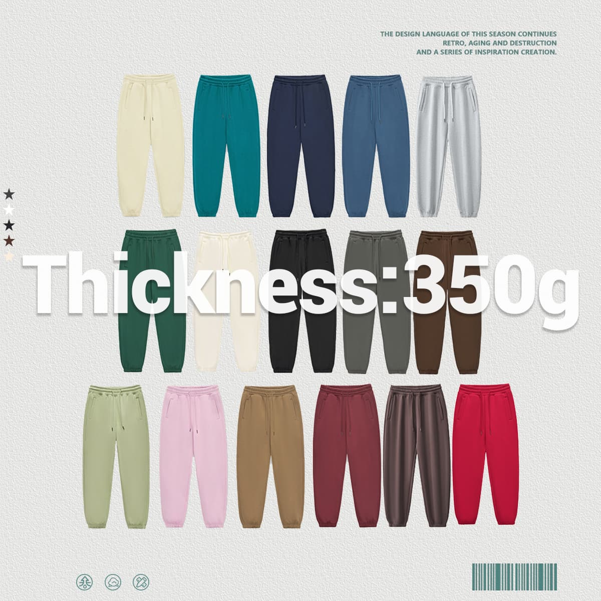 Winter Fleece 350Gsm Jogger String Sweatpants thumbnail 3