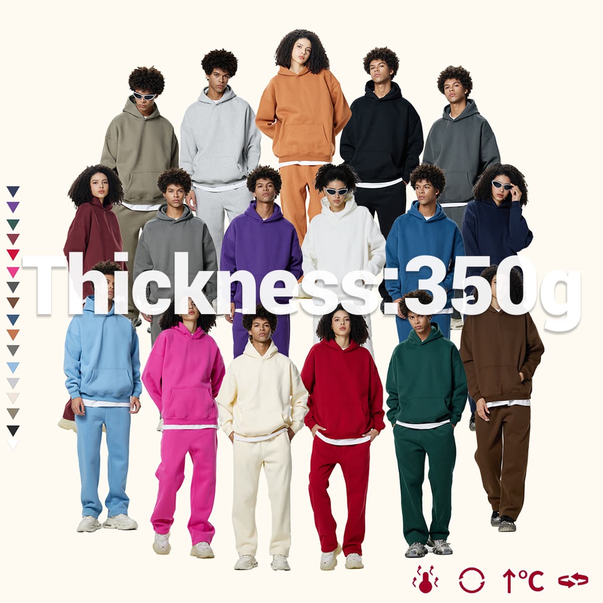 Fleece 350Gsm Unisex Oversized Hoodie S-5XL