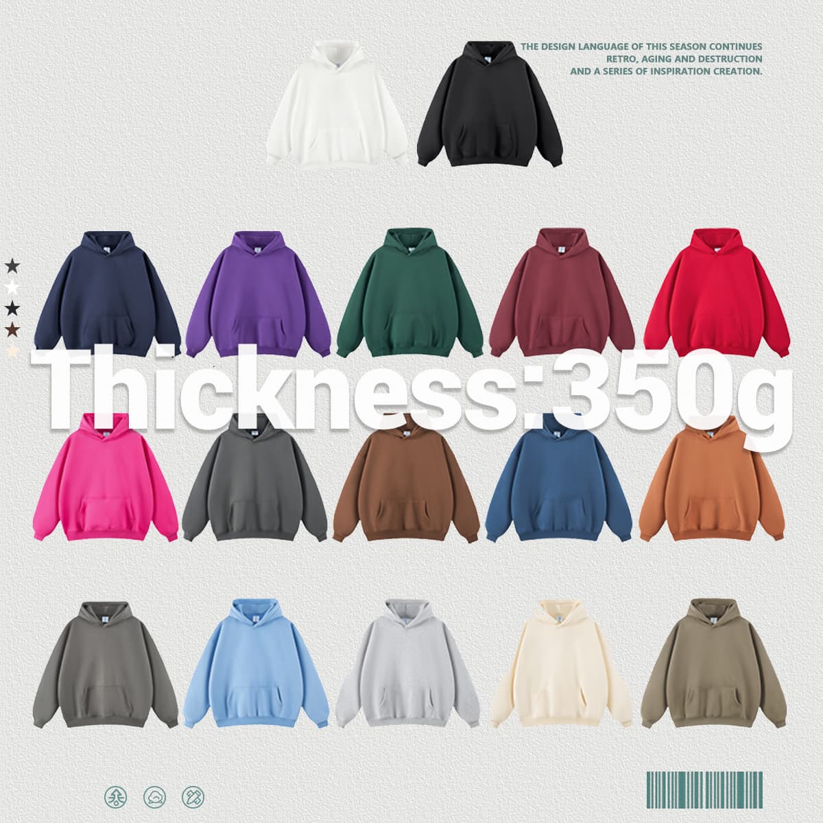Fleece 350Gsm Unisex Oversized Hoodie S-5XL thumbnail 3