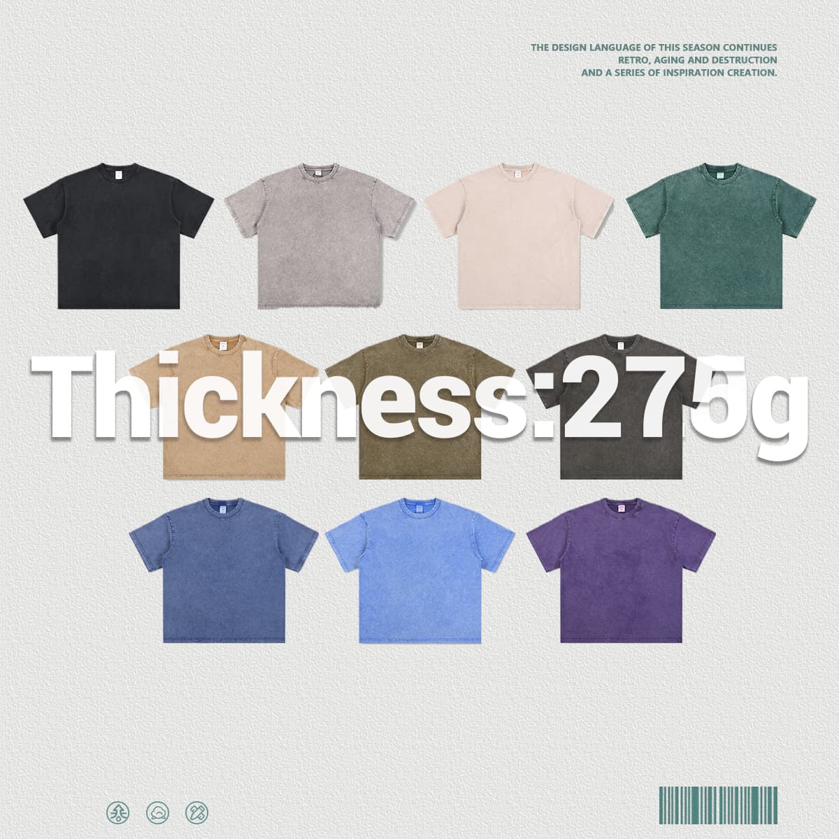 Acid Wash 275GSM Cotton Oversized T-Shirt thumbnail 3