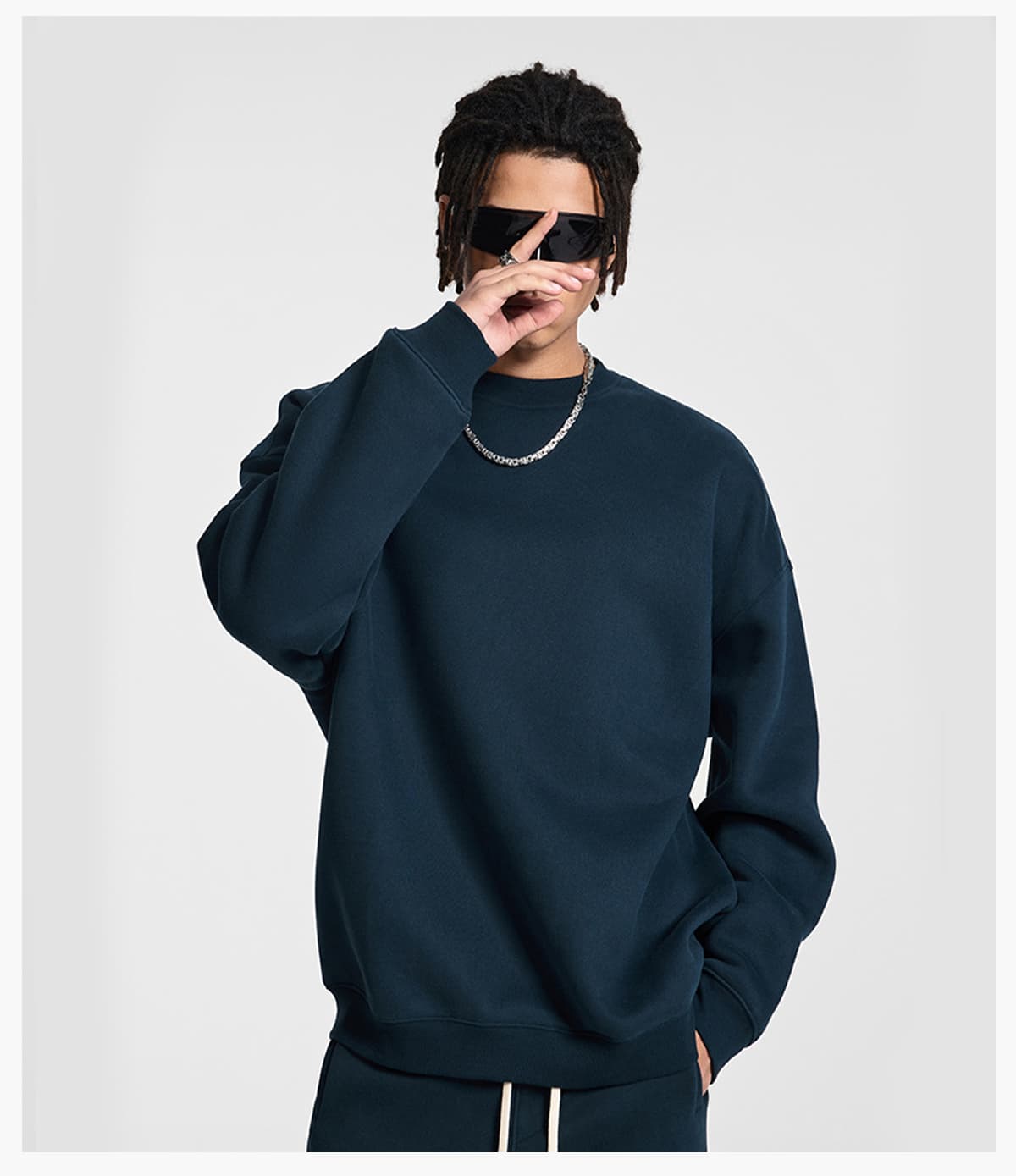 Fleece 350Gsm Overszied Crewneck Sweatshirt – detail 13