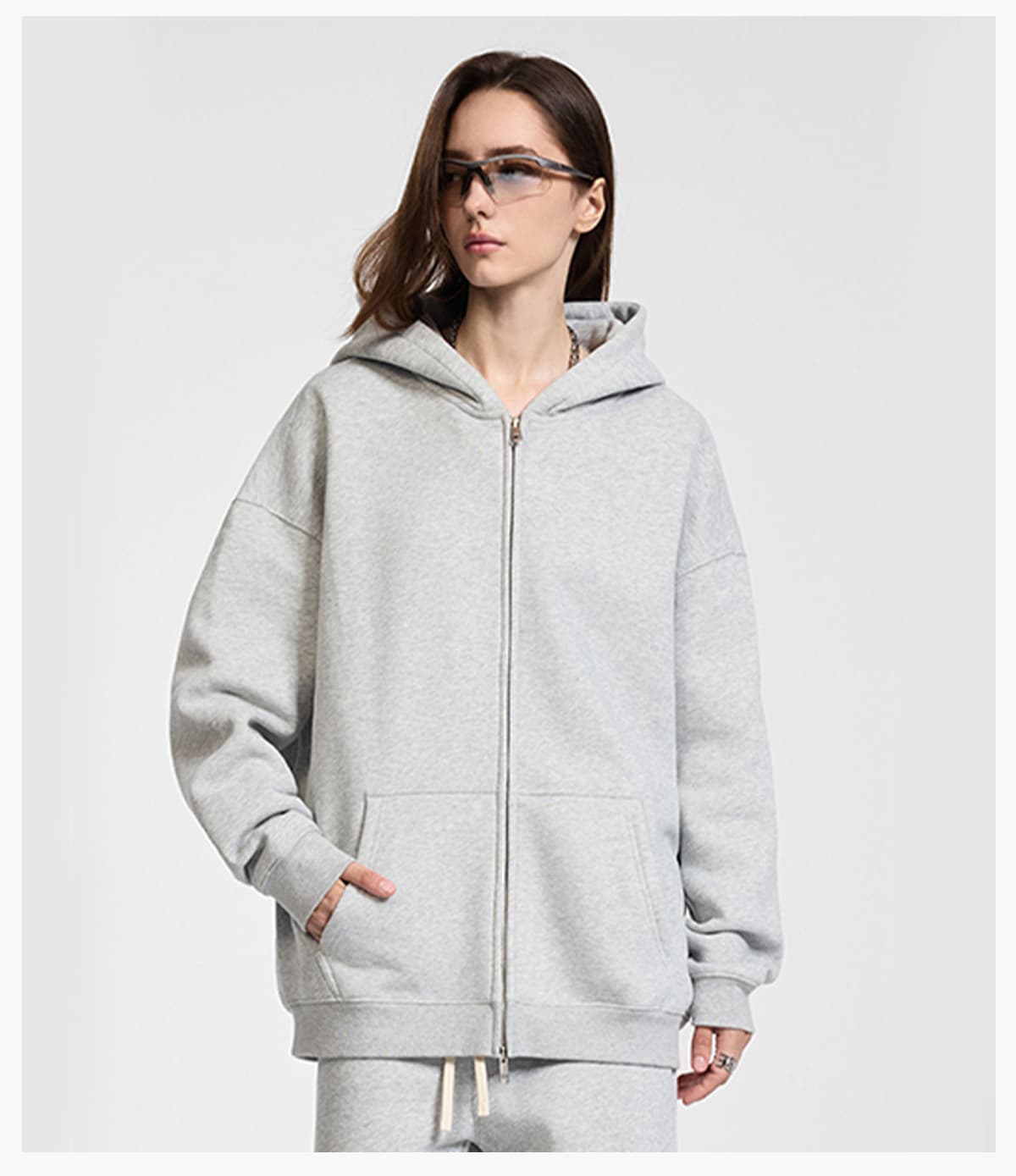 Fleece 350Gsm Oversized Zip-up Hoodie – detail 13