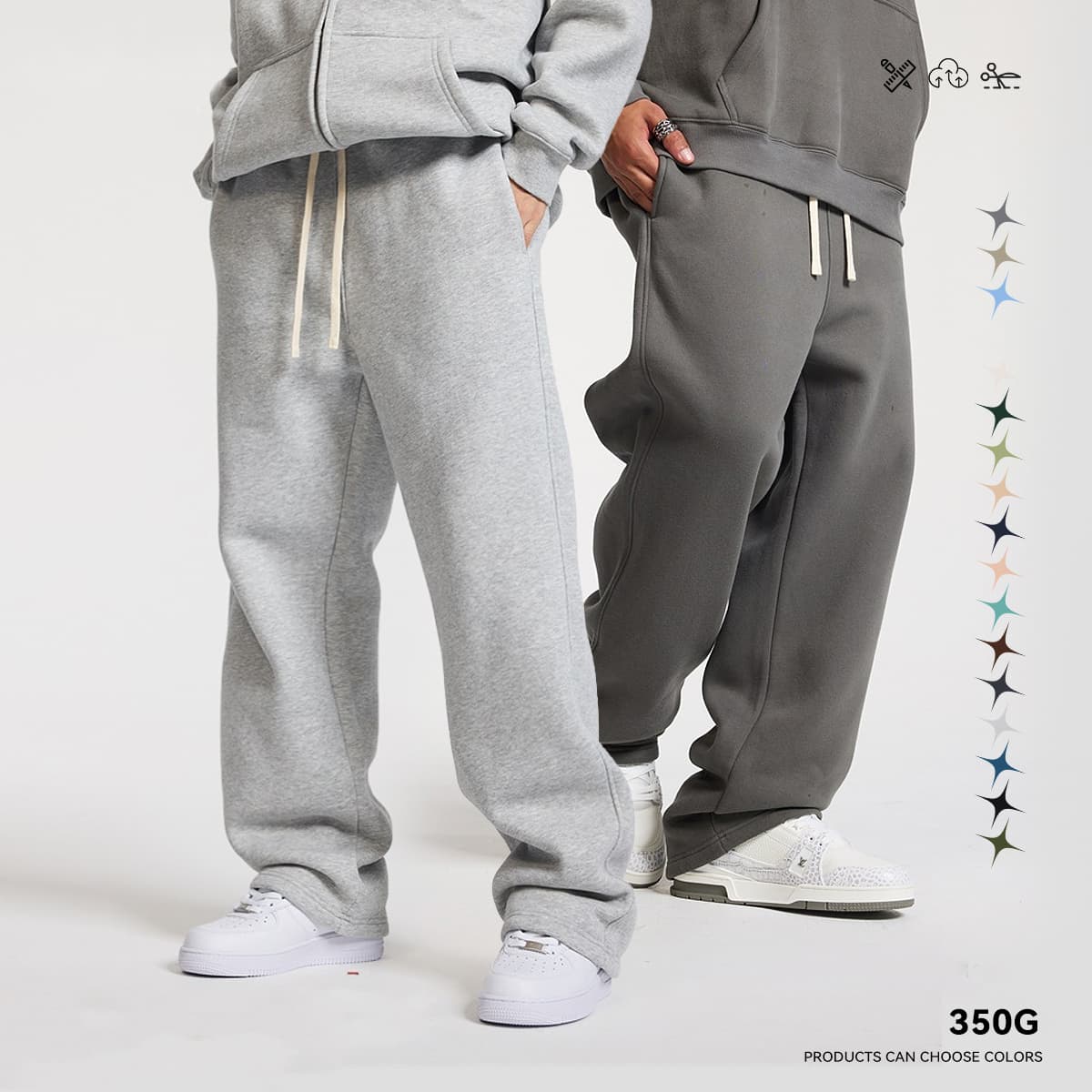 Fleece 350Gsm Straight Leg Sweatpants