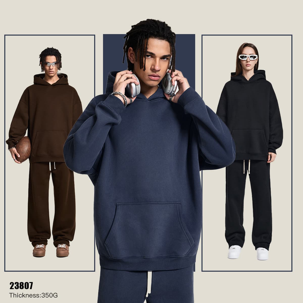 Fleece 350Gsm Oversized Hoodie without String thumbnail 2